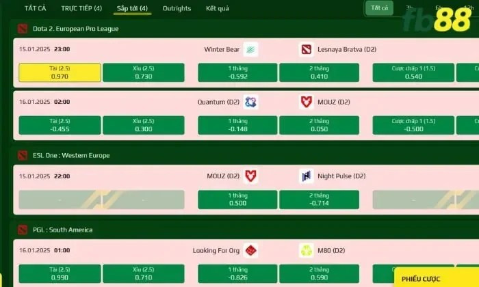 Thể thao Esports 3 FB88 Cá cược Dota 2 tại Thể thao Esports 3 FB88 đầy lôi cuốn